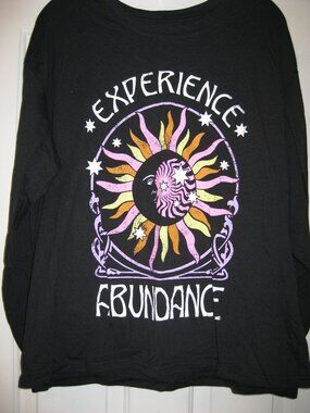 Black Experience Abundance Long Sleeve Shirt with Sun/Moon Graphic Size Large